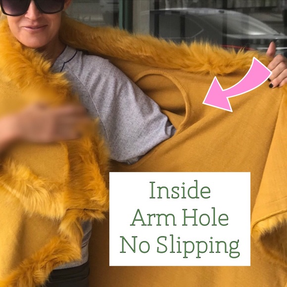 NEW COLOR! Luxurious WINTER Brown Plush Faux Fur Double Layer Cape - Picture 8 of 8